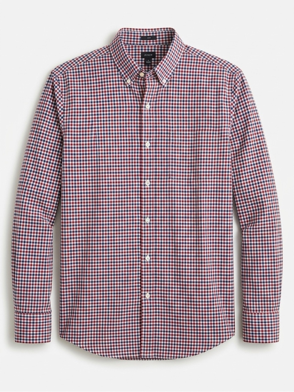 J.Crew Slim Secret Wash Gingham Button Down Shirt Red Blue White L